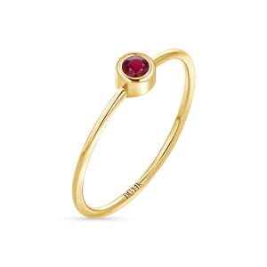 Solitaire Bezel Ruby Ring