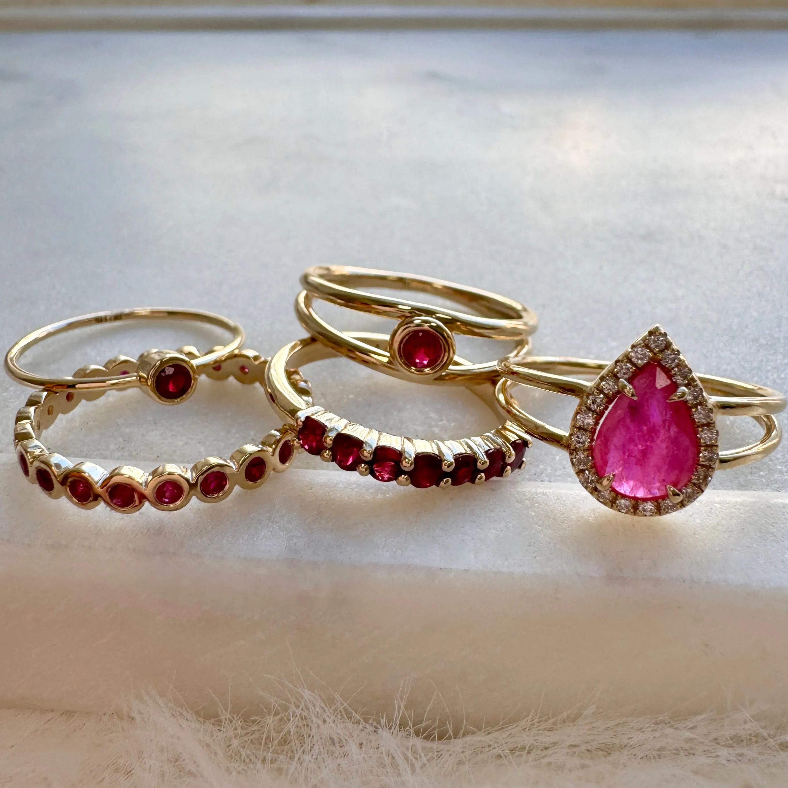 Solitaire Bezel Ruby Ring