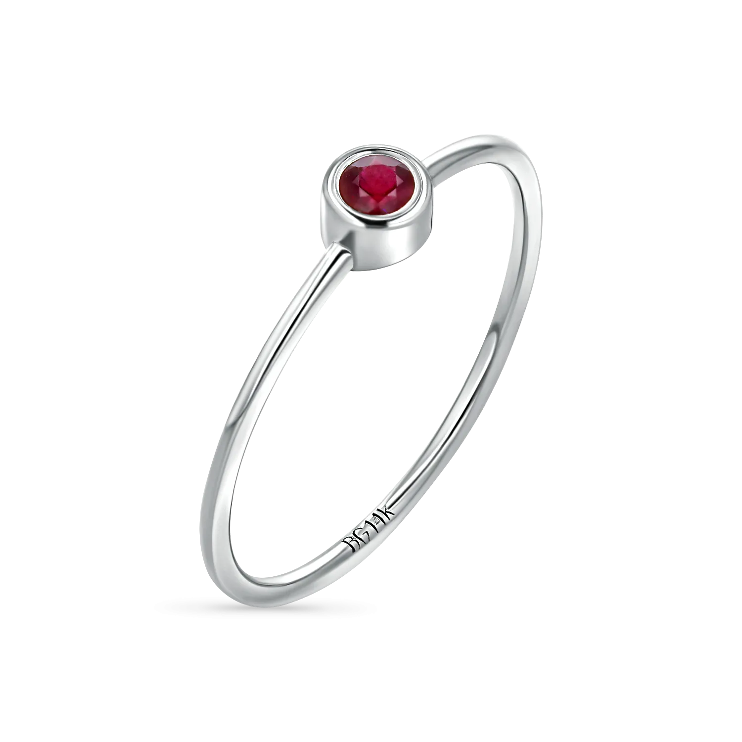 Solitaire Bezel Ruby Ring