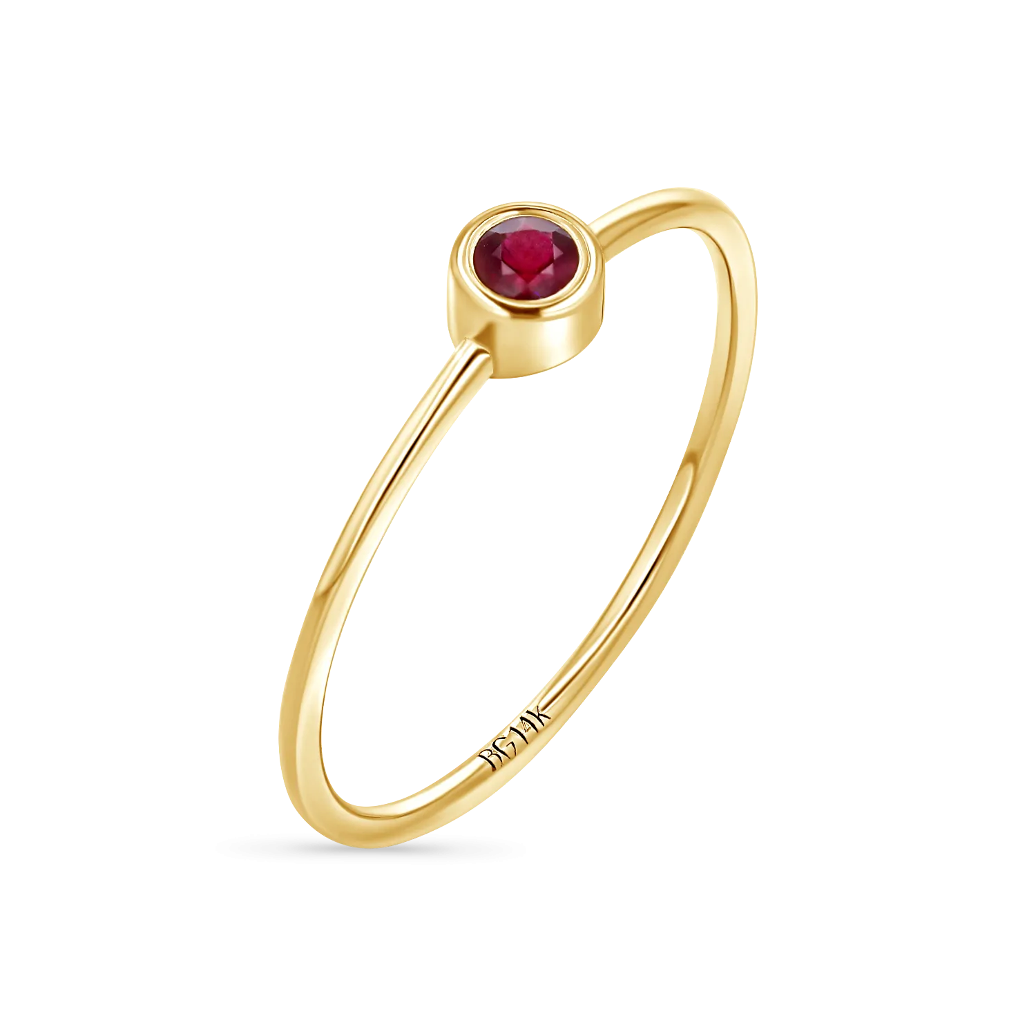 Solitaire Bezel Ruby Ring