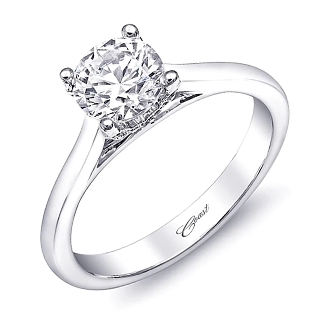 Solitaire Diamond Setting w/ Pave Profile Accents