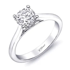 Solitaire Diamond Setting w/ Pave Profile Accents