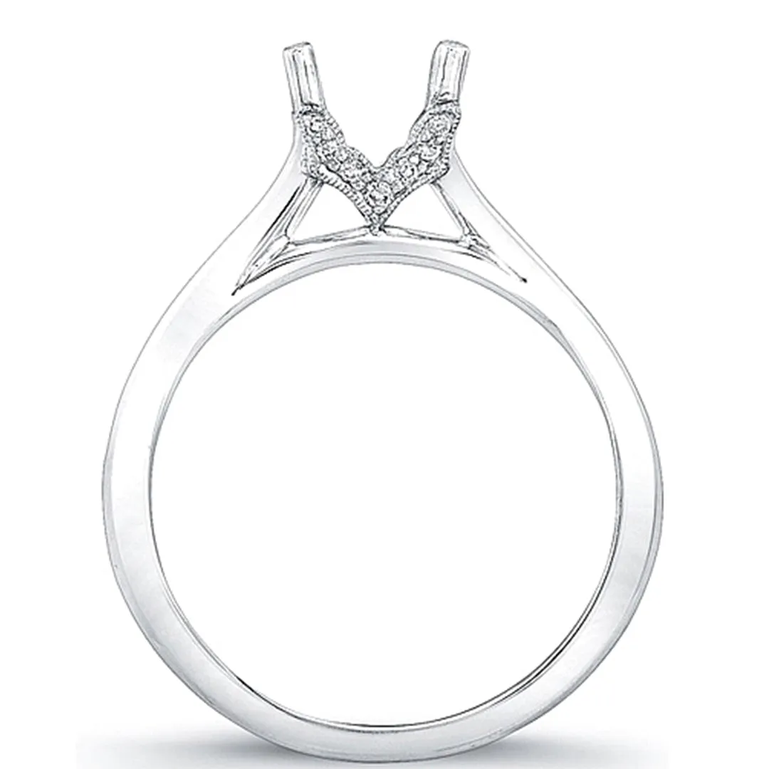Solitaire Diamond Setting w/ Pave Profile Accents