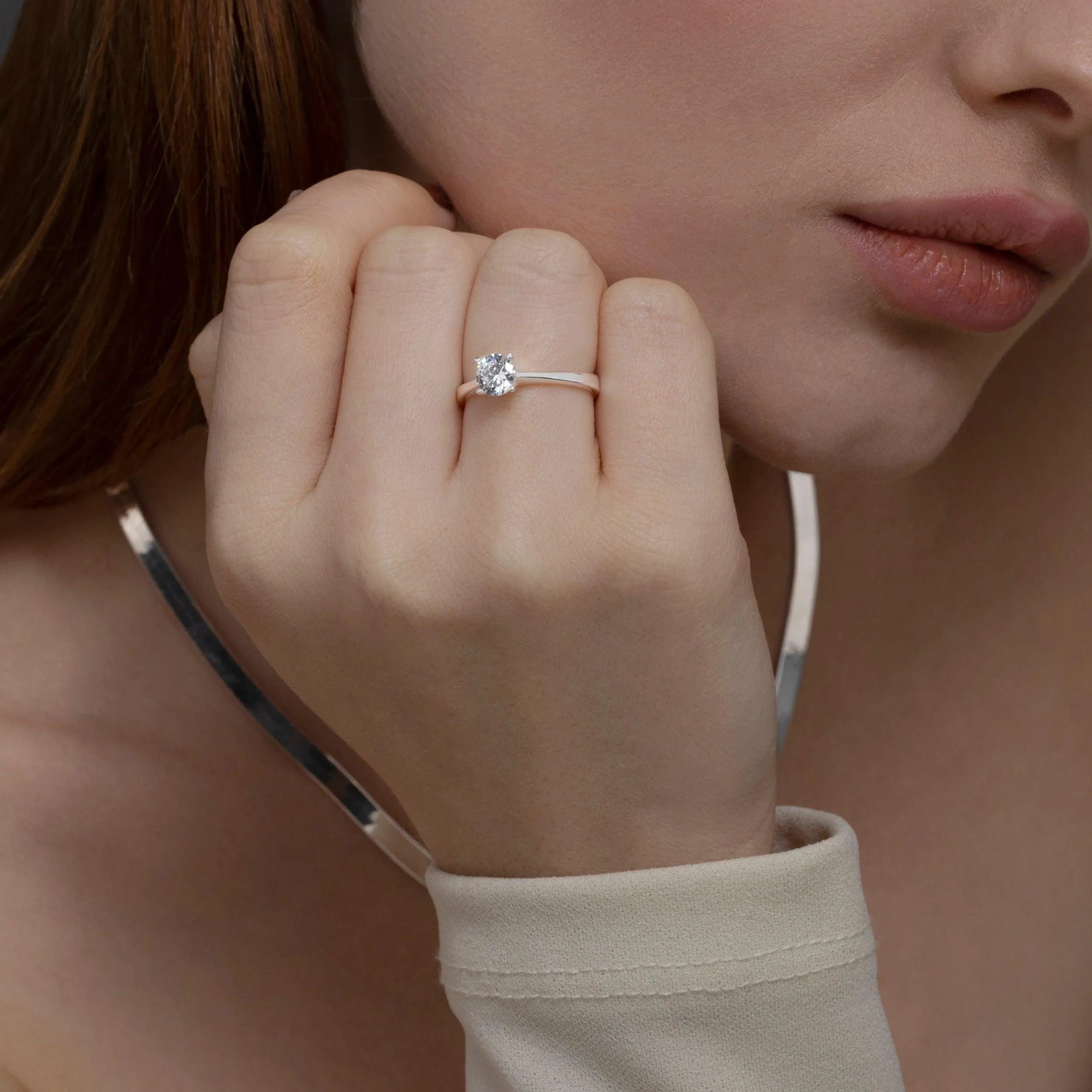 Solitaire Promise Ring - 18K Gold Vermeil