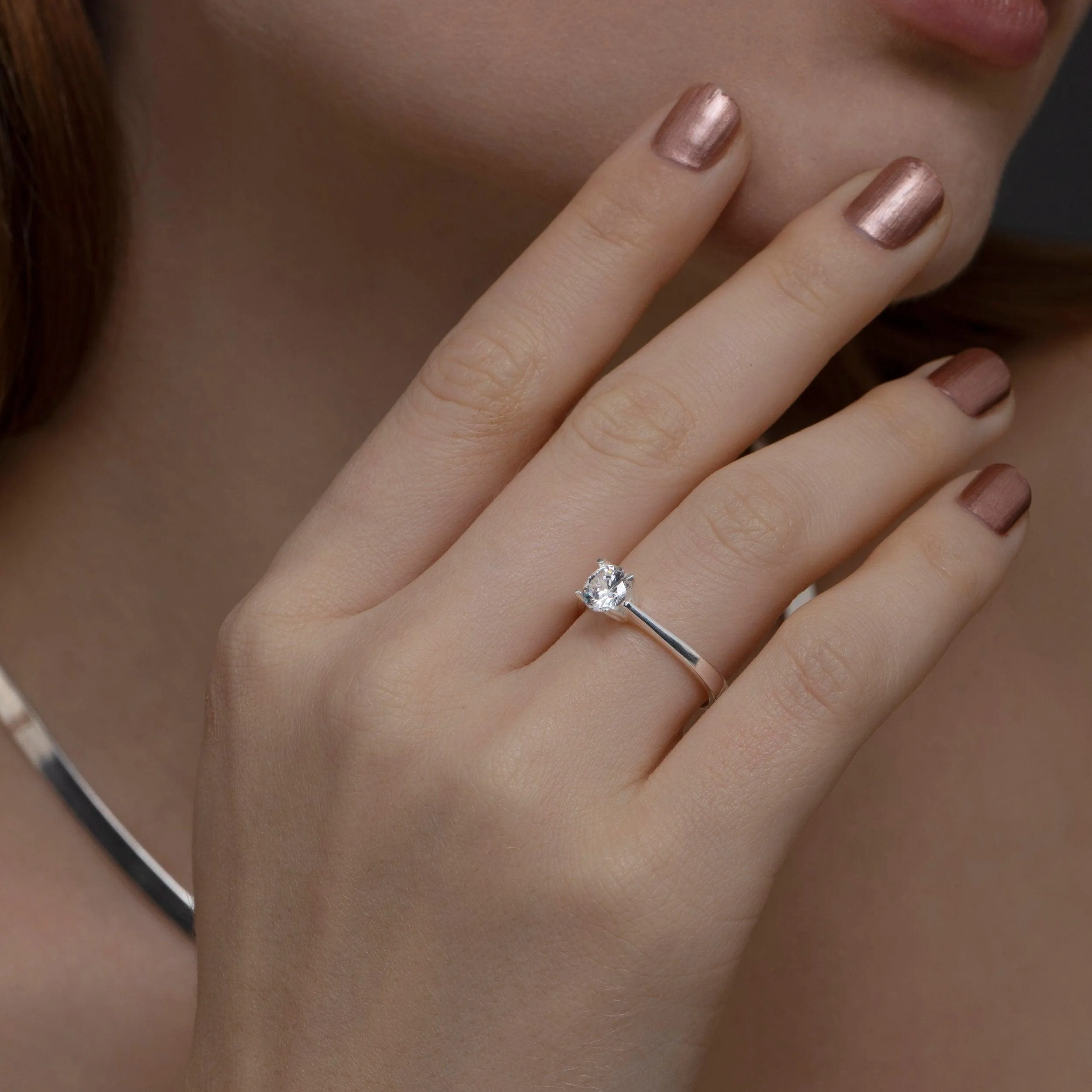 Solitaire Promise Ring - 18K Gold Vermeil