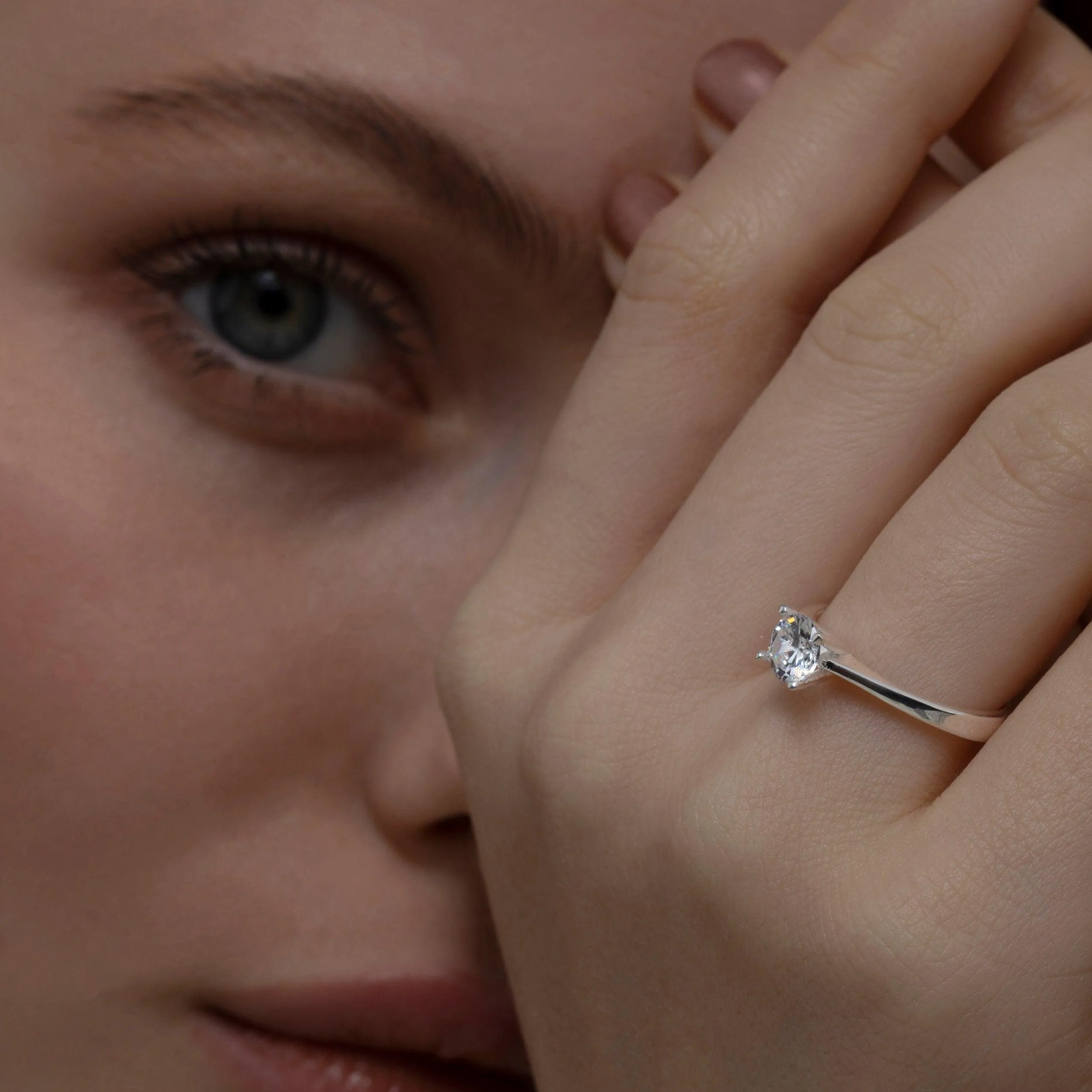 Solitaire Promise Ring - 18K Gold Vermeil