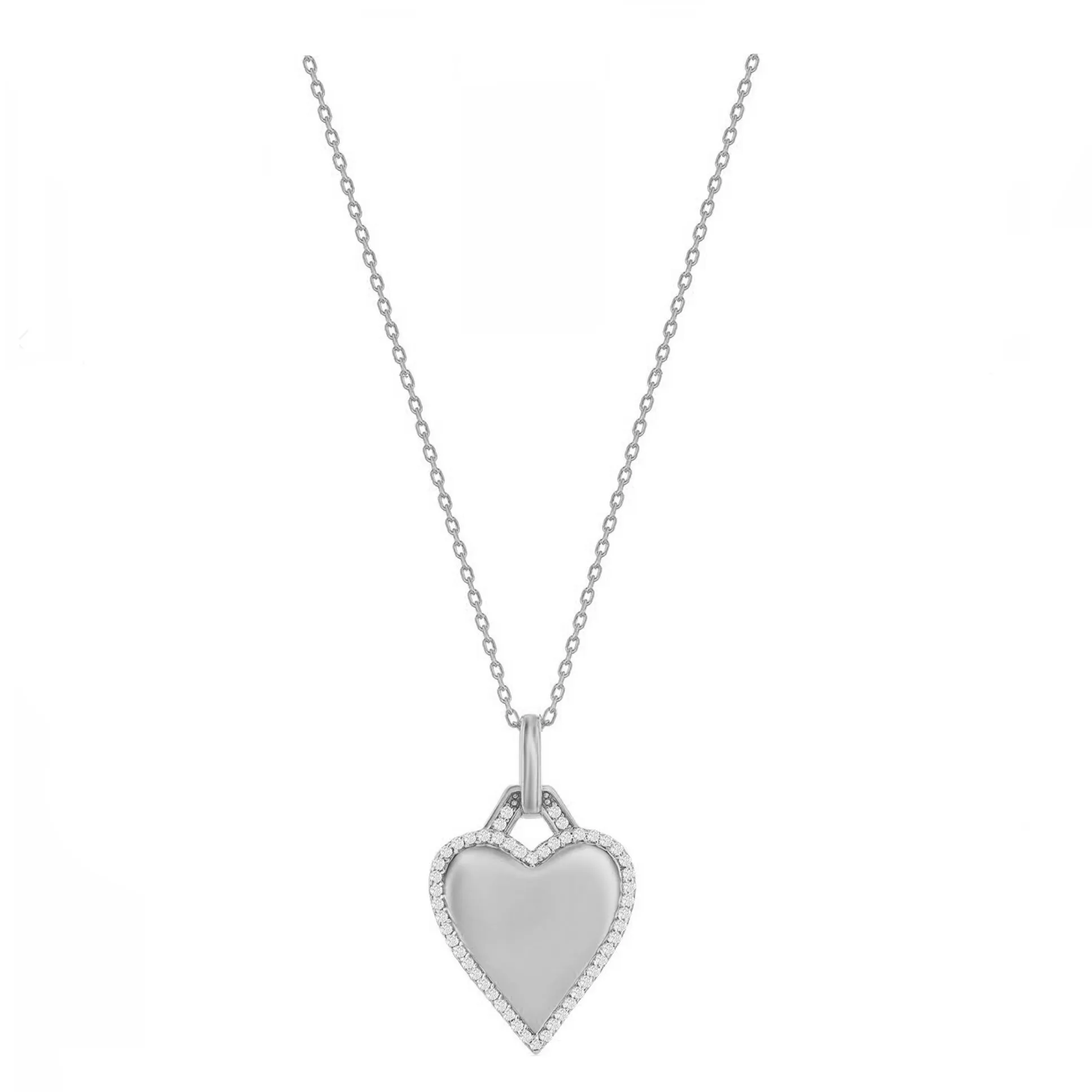 Sparkle Border Heart Necklace