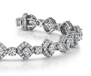 Spotlight Princess Cut Diamond Bracelet with 5.74 ct.(finished) 1.2mm, 2.5mm, 2.7mm