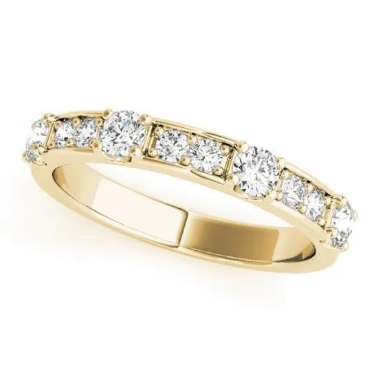 Stackables 1/2 Eternity Tri-Tone Gold Channel & Bead Set 3-Band Set Selectables