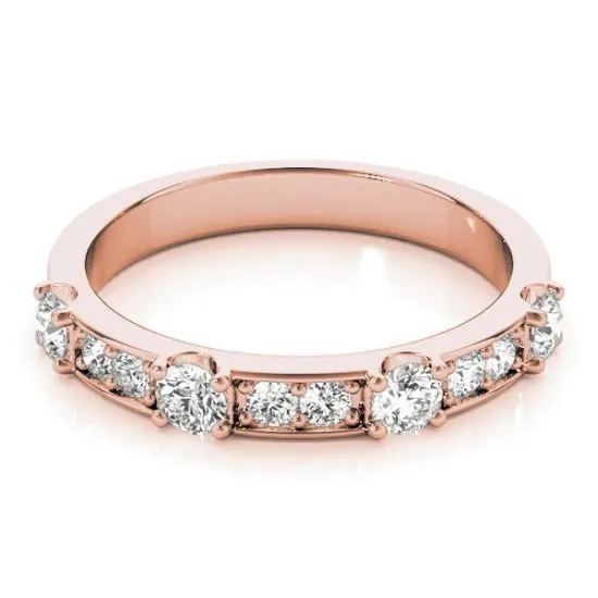 Stackables 1/2 Eternity Tri-Tone Gold Channel & Bead Set 3-Band Set Selectables