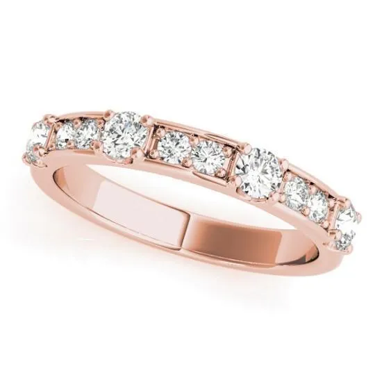 Stackables 1/2 Eternity Tri-Tone Gold Channel & Bead Set 3-Band Set Selectables
