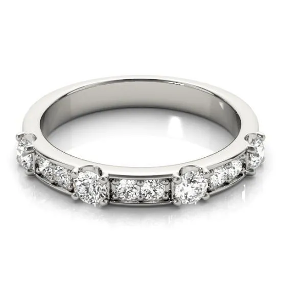 Stackables 1/2 Eternity Tri-Tone Gold Channel & Bead Set 3-Band Set Selectables