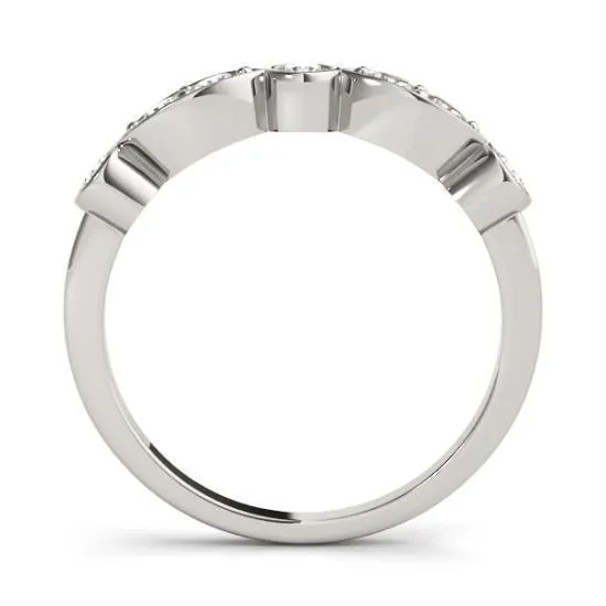Stackables 1/2 Eternity Tri-Tone Gold Double Diamond Marquise Bezel  3-Band Set Selectables