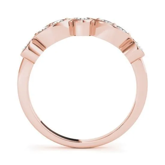 Stackables 1/2 Eternity Tri-Tone Gold Double Diamond Marquise Bezel  3-Band Set Selectables