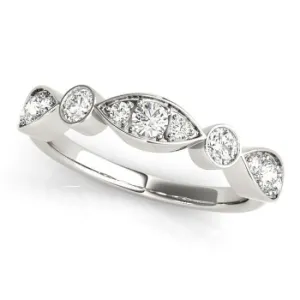 Stackables 1/2 Eternity Tri-Tone Gold Triple Diamond Marquise Bezel 3-Band Set Selectables