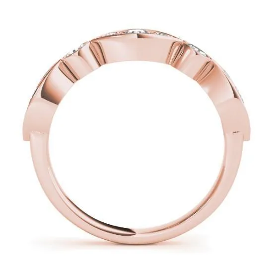 Stackables 1/2 Eternity Tri-Tone Gold Triple Diamond Marquise Bezel 3-Band Set Selectables