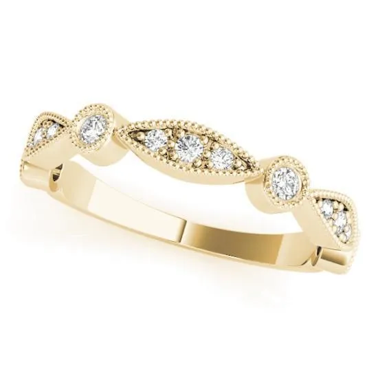 Stackables 3/4 Eternity Tri-Tone Gold Milgrain Round & Marquise Bezel-Set Diamonds 3-Band Set Selectables