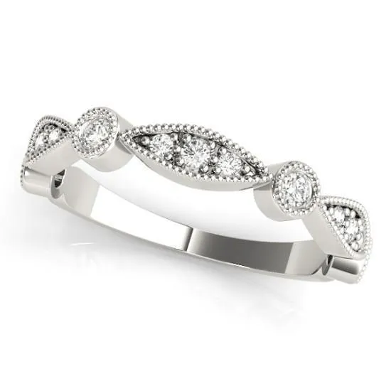 Stackables 3/4 Eternity Tri-Tone Gold Milgrain Round & Marquise Bezel-Set Diamonds 3-Band Set Selectables