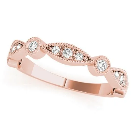 Stackables 3/4 Eternity Tri-Tone Gold Milgrain Round & Marquise Bezel-Set Diamonds 3-Band Set Selectables