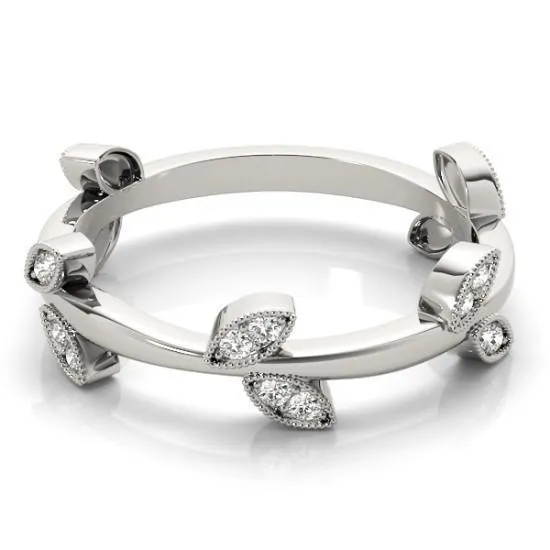Stackables 3/4 Eternity Tri-Tone Gold Nature-Inspired Bezel-Set Diamonds 3-Band Set Selectables