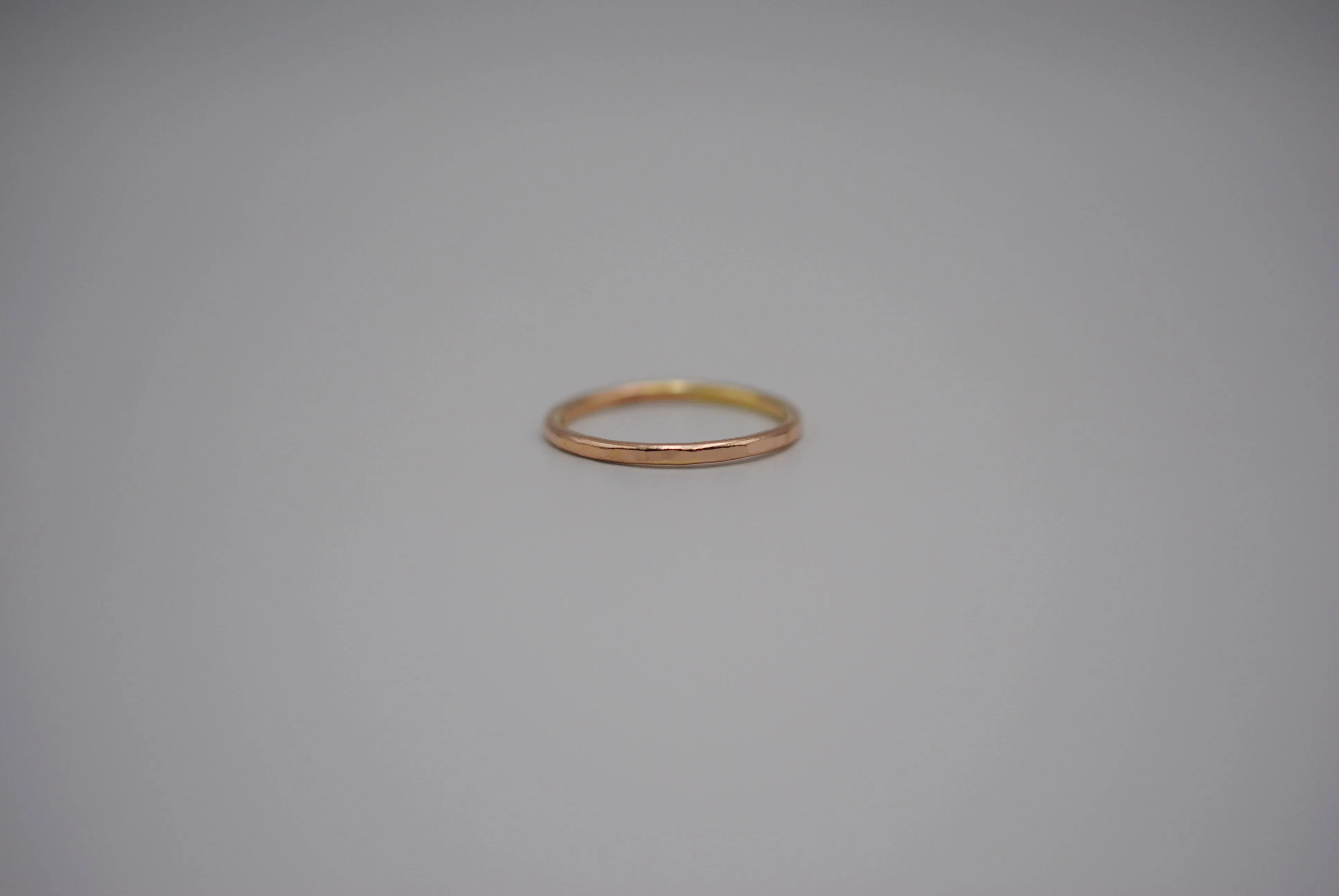 Stacking Ring: Hammered Texture, Rose Gold, Medium Width