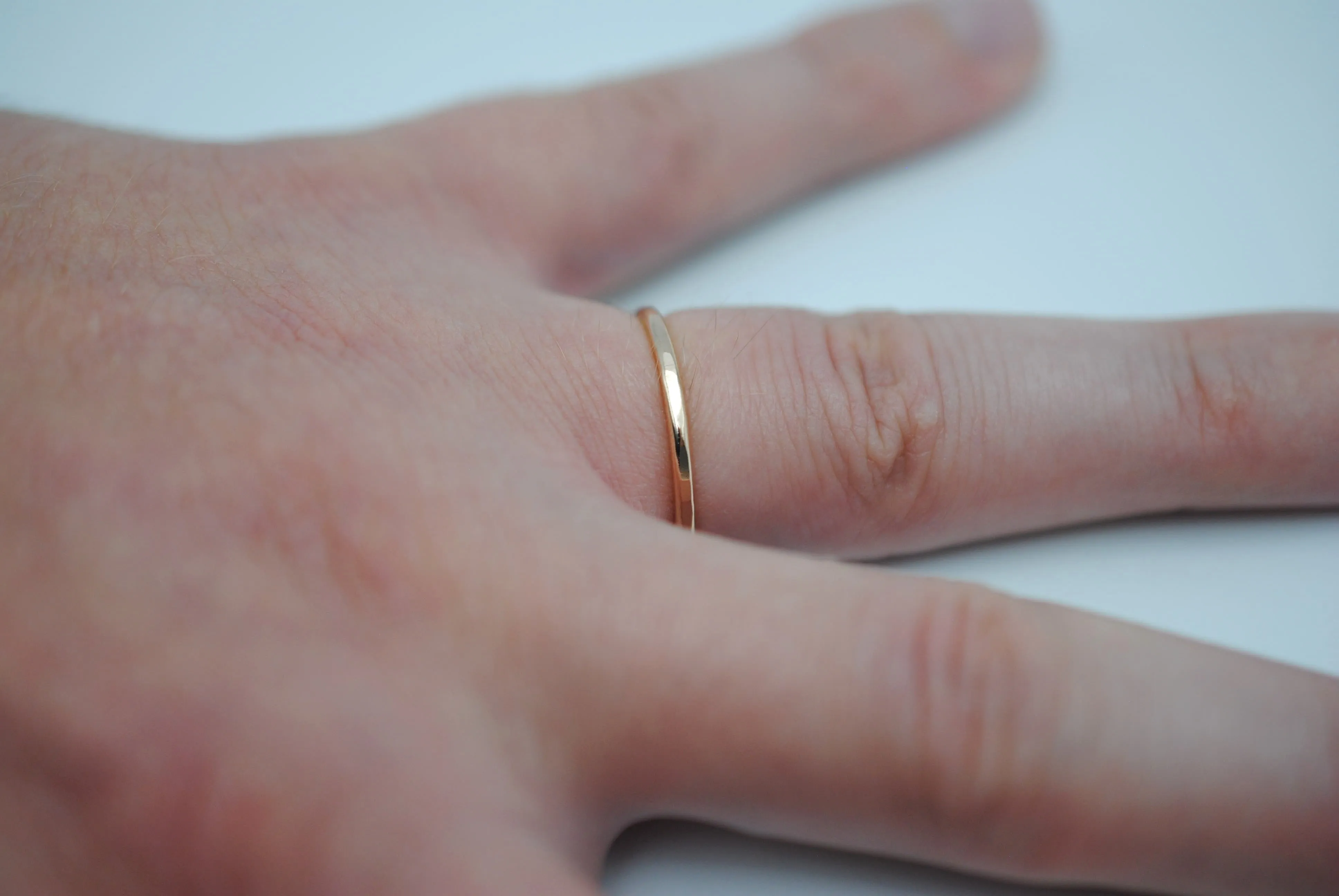 Stacking Ring: Hammered Texture, Rose Gold, Medium Width