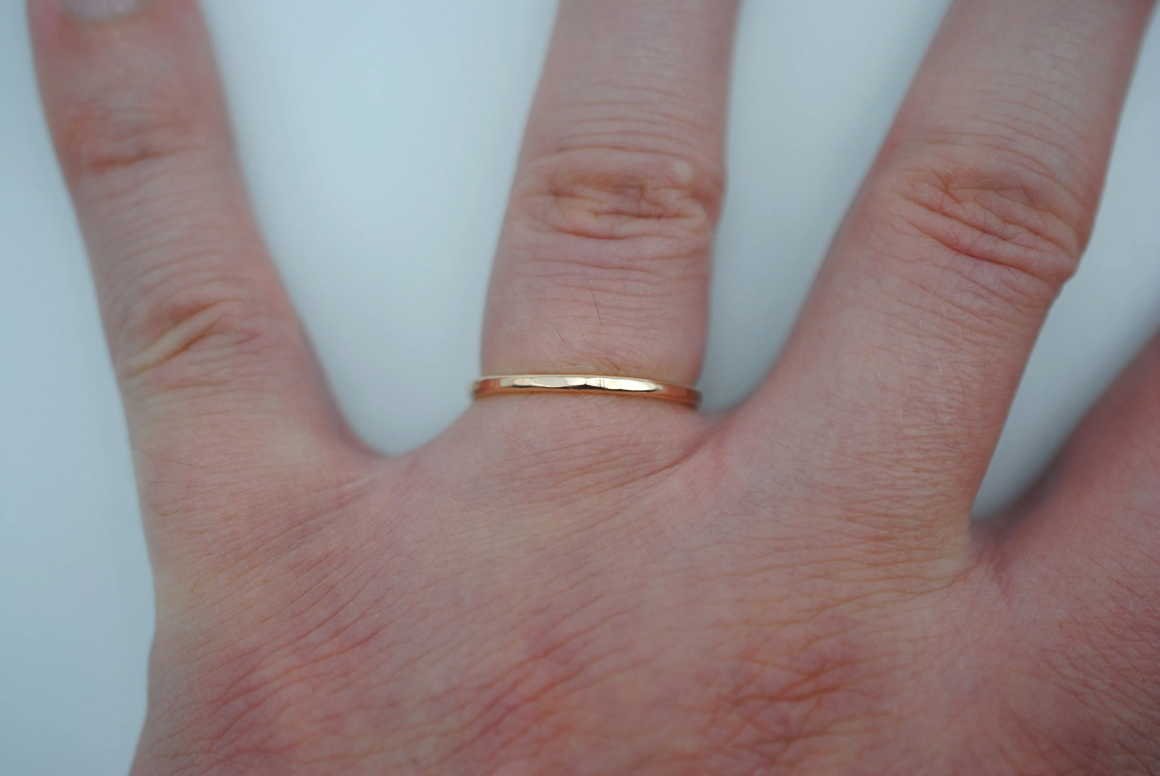 Stacking Ring: Hammered Texture, Rose Gold, Medium Width