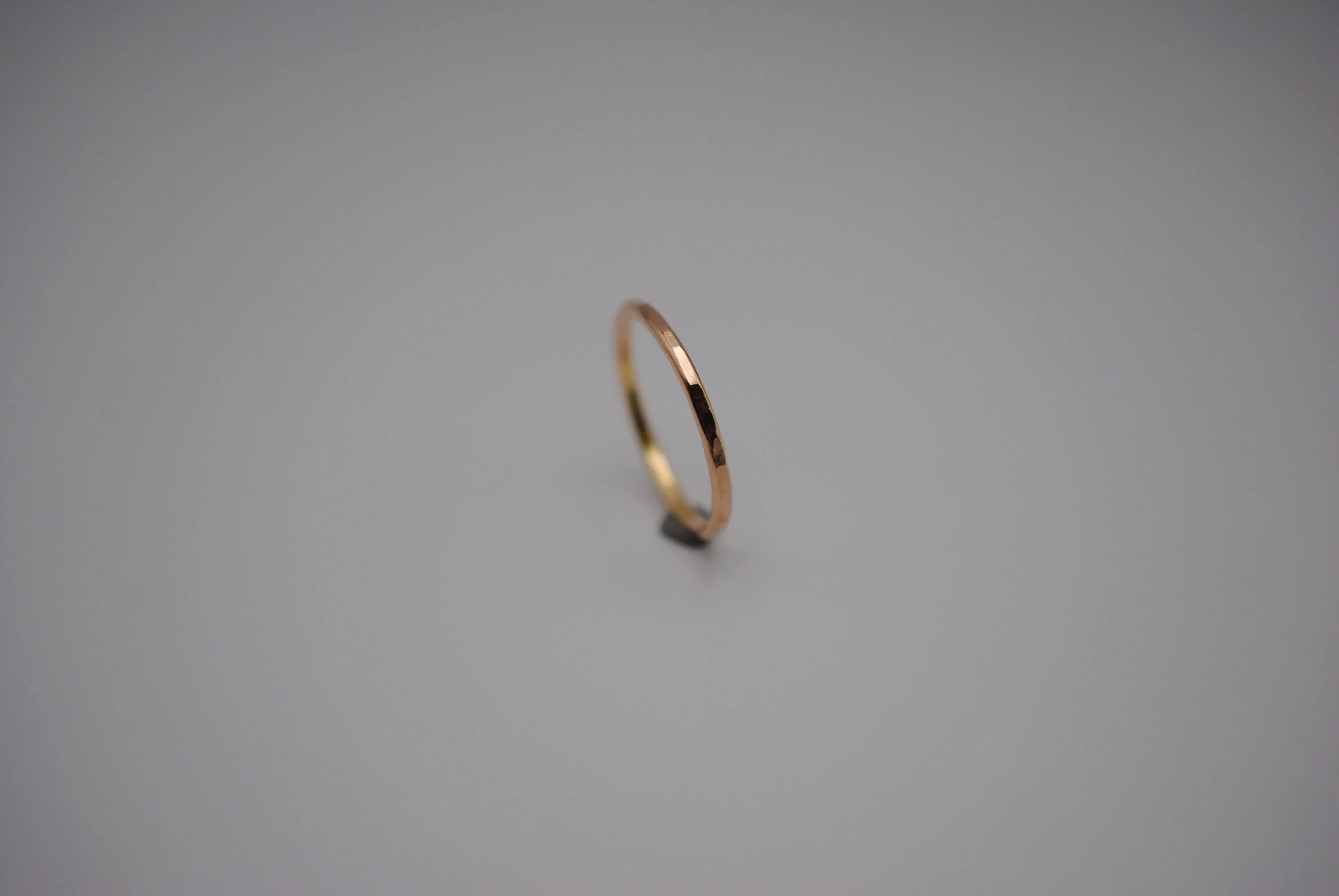 Stacking Ring: Hammered Texture, Rose Gold, Medium Width