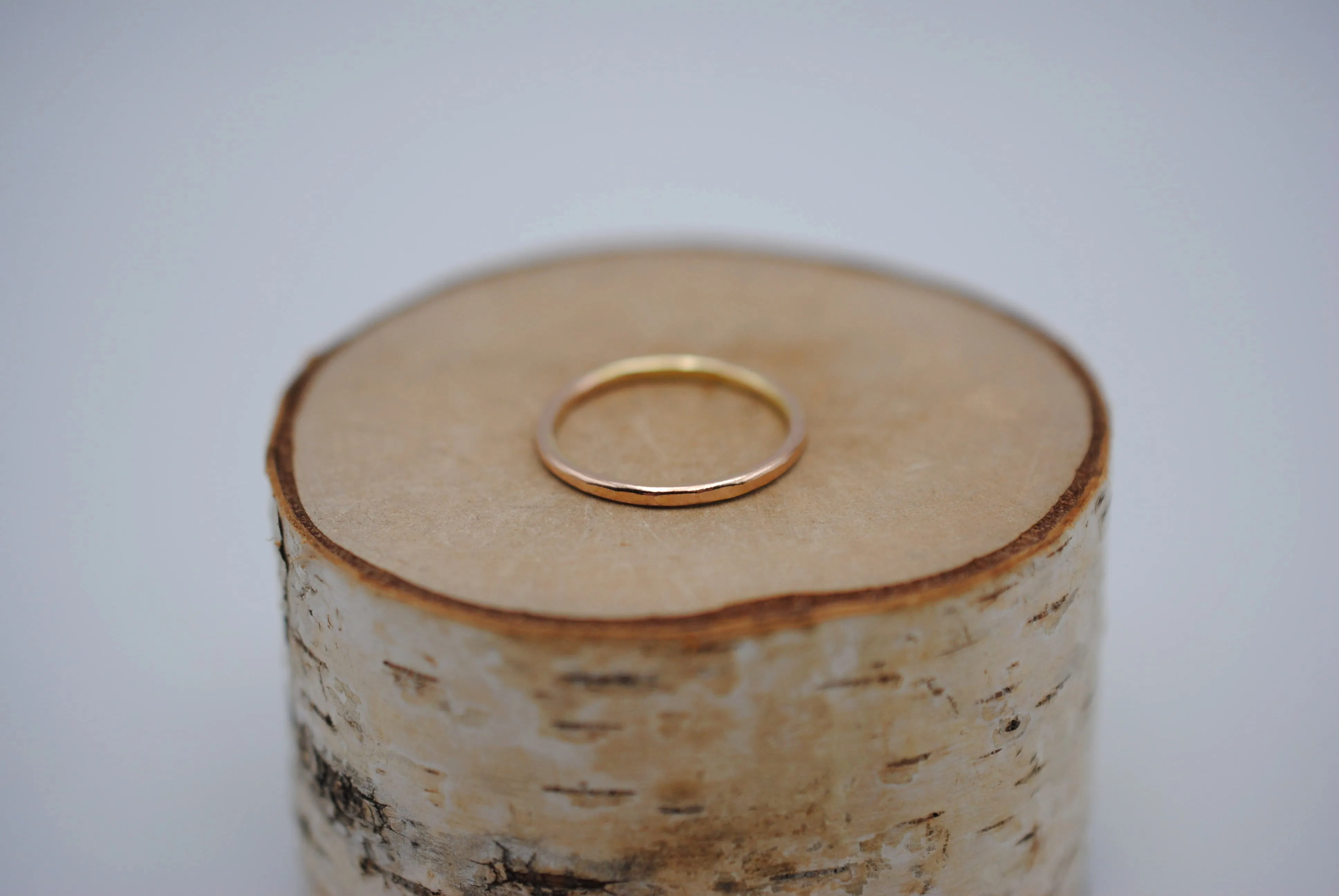 Stacking Ring: Hammered Texture, Rose Gold, Medium Width