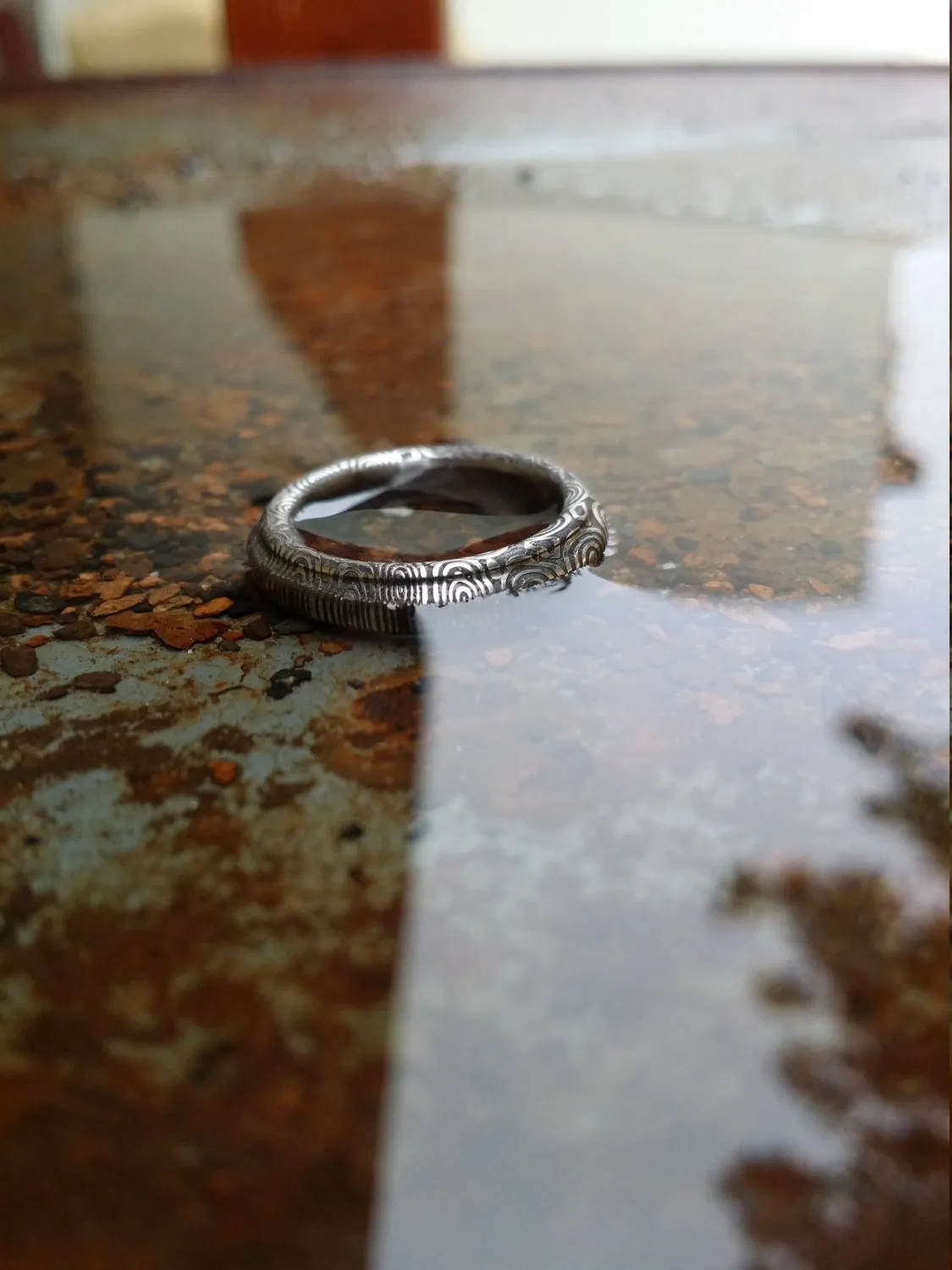 Stainles Damascus "traditional -twist"   Customizable ring!