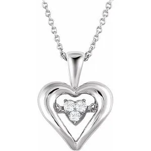 Sterling Silver 1/10 CTW Diamond Heart Mystara® 18" Necklace