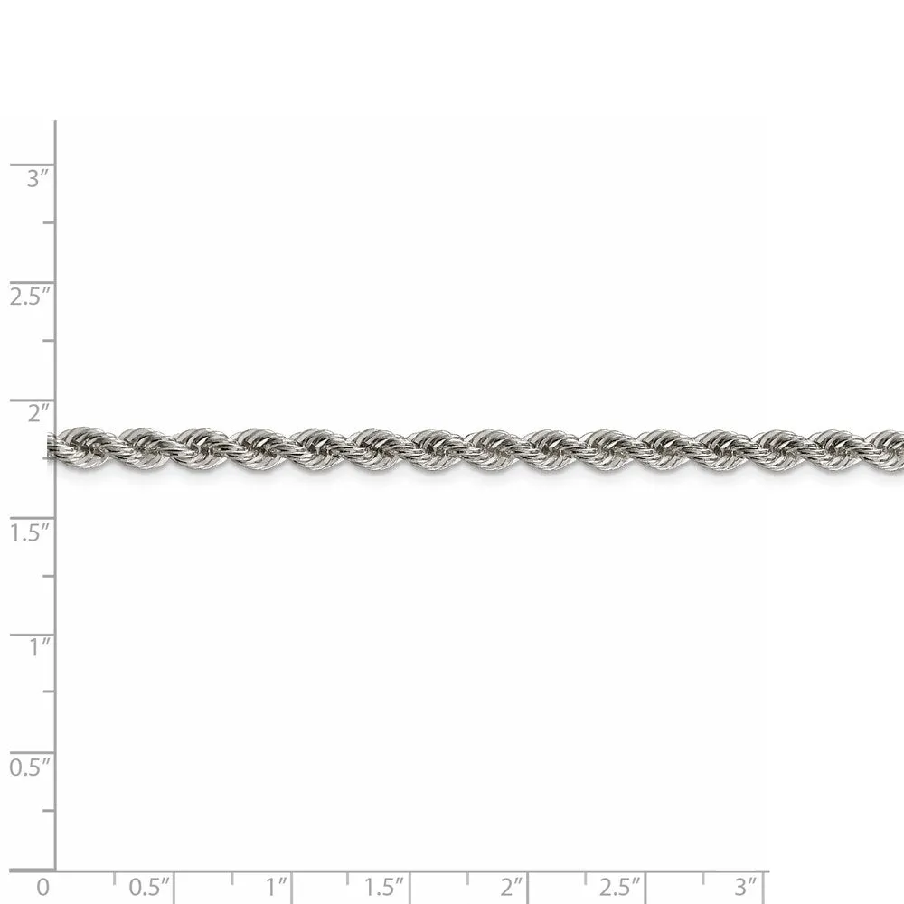 Sterling Silver 4.3mm Solid Rope Chain