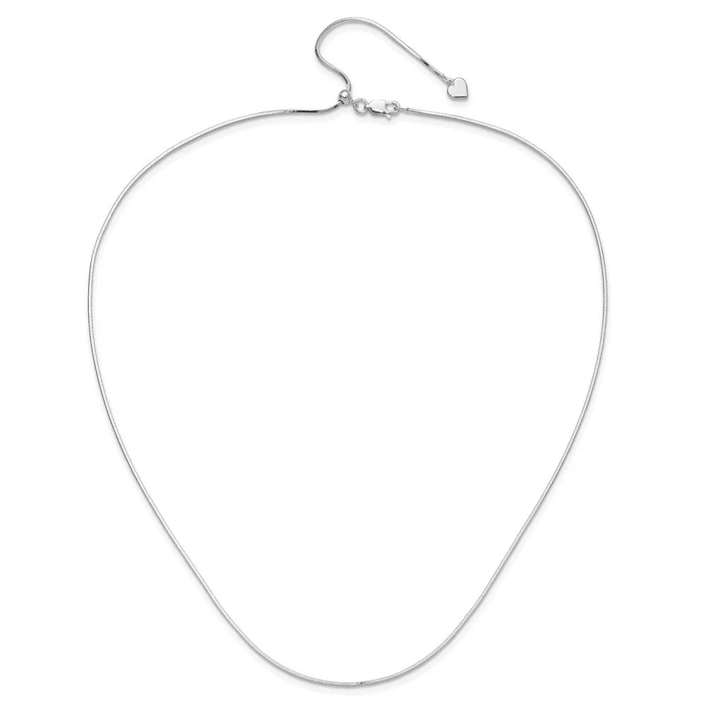Sterling Silver Adjustable 1.2mm Dimond-cut Square Snake Chain