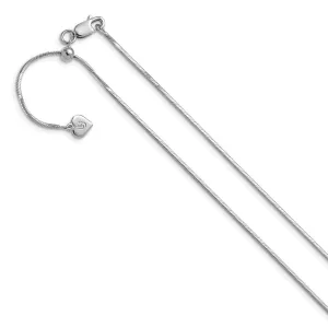 Sterling Silver Adjustable 1.2mm Dimond-cut Square Snake Chain