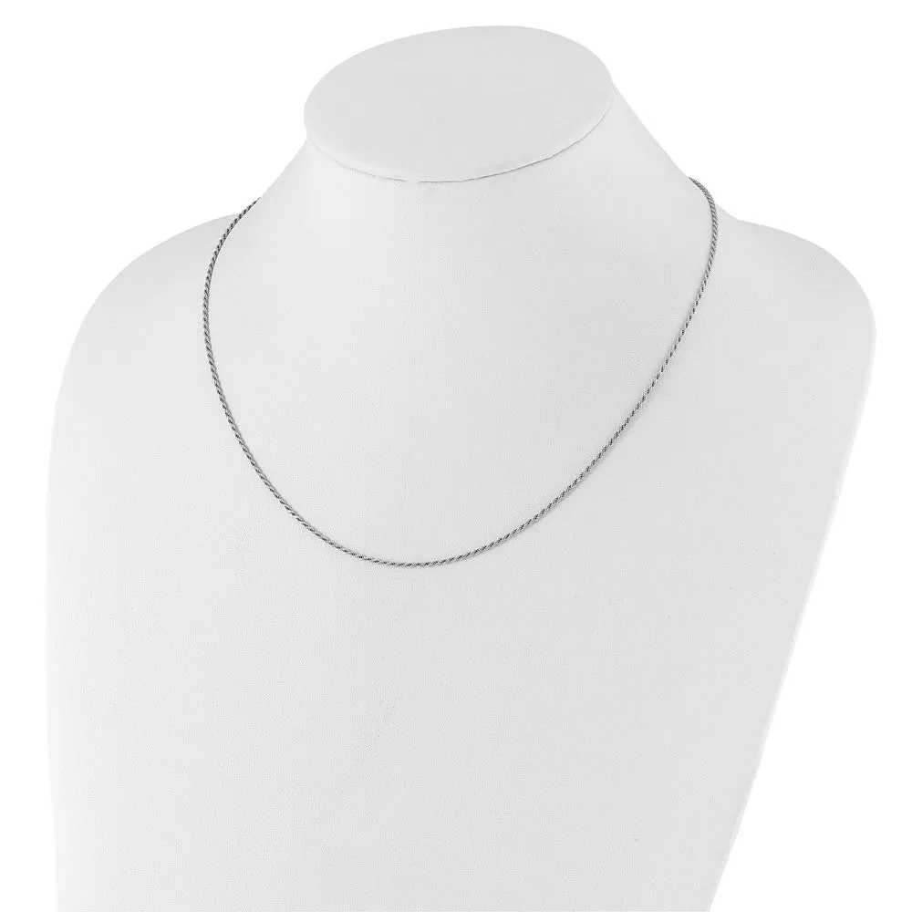 Sterling Silver Adjustable 1.4mm Dimond-cut Rope Chain