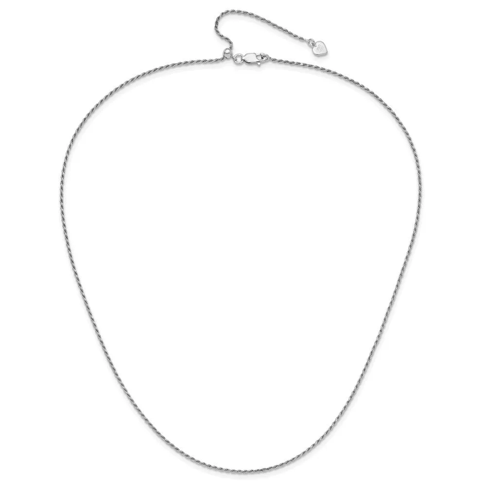 Sterling Silver Adjustable 1.4mm Dimond-cut Rope Chain
