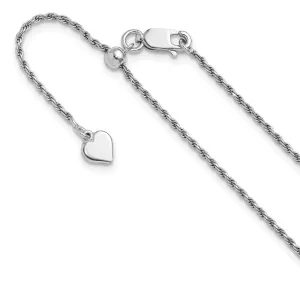 Sterling Silver Adjustable 1.4mm Dimond-cut Rope Chain