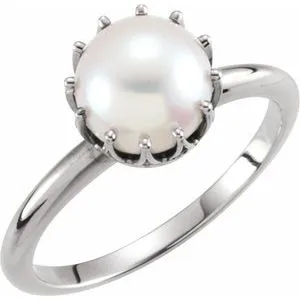 Sterling Silver Freshwater Cultured Pearl Ring