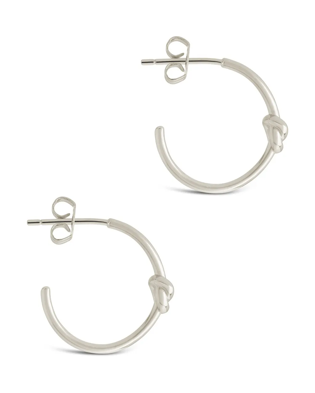 Sterling Silver Love Knot Hoop Earrings