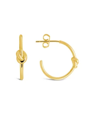 Sterling Silver Love Knot Hoop Earrings