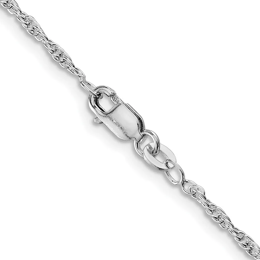 Sterling Silver Rhodium-plated 2mm Loose Rope Chain