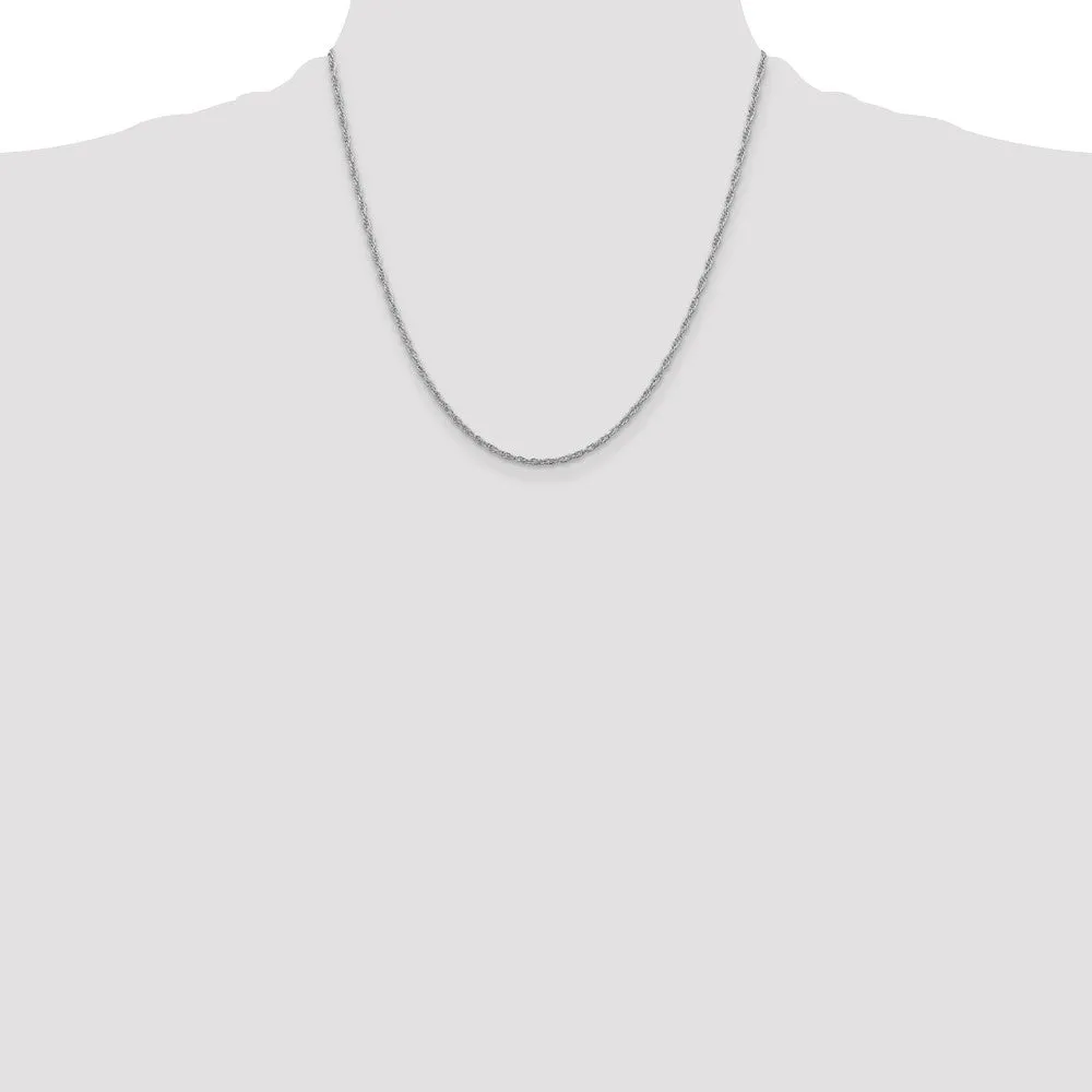 Sterling Silver Rhodium-plated 2mm Loose Rope Chain