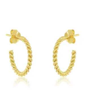 Sterling Silver Rope Hoops