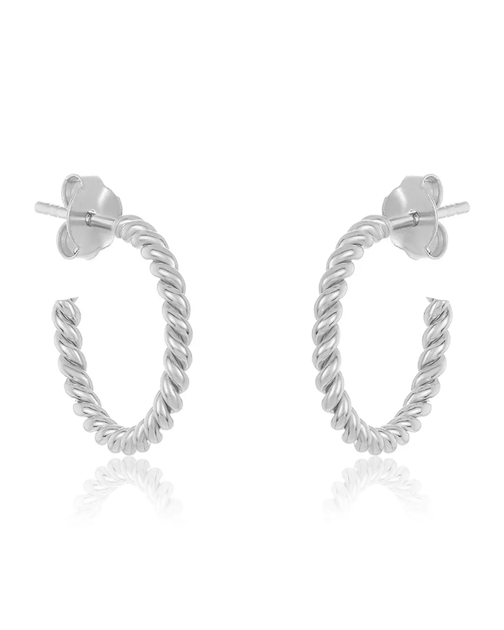 Sterling Silver Rope Hoops