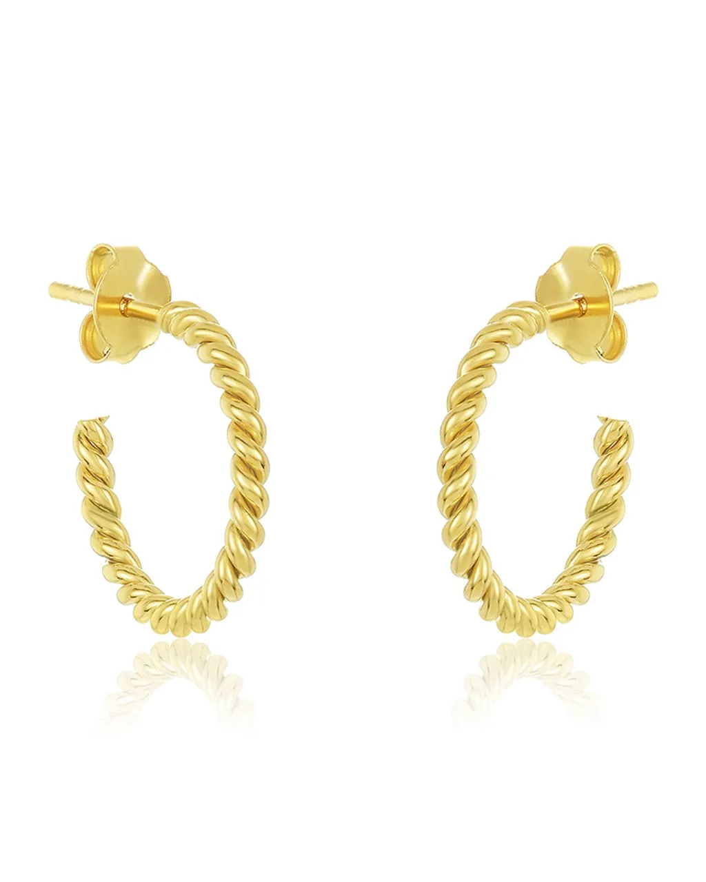 Sterling Silver Rope Hoops