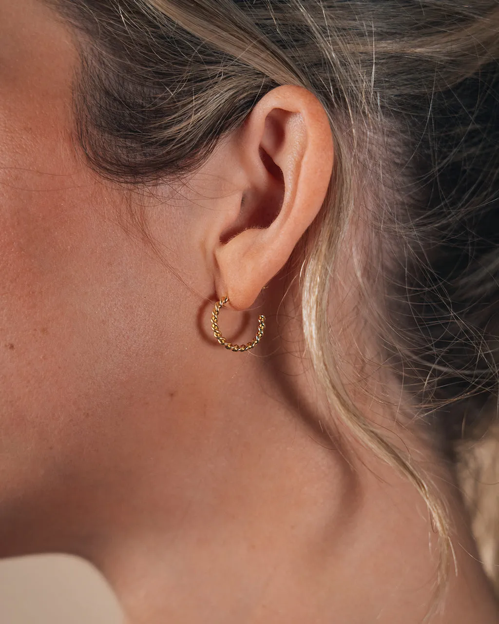 Sterling Silver Rope Hoops