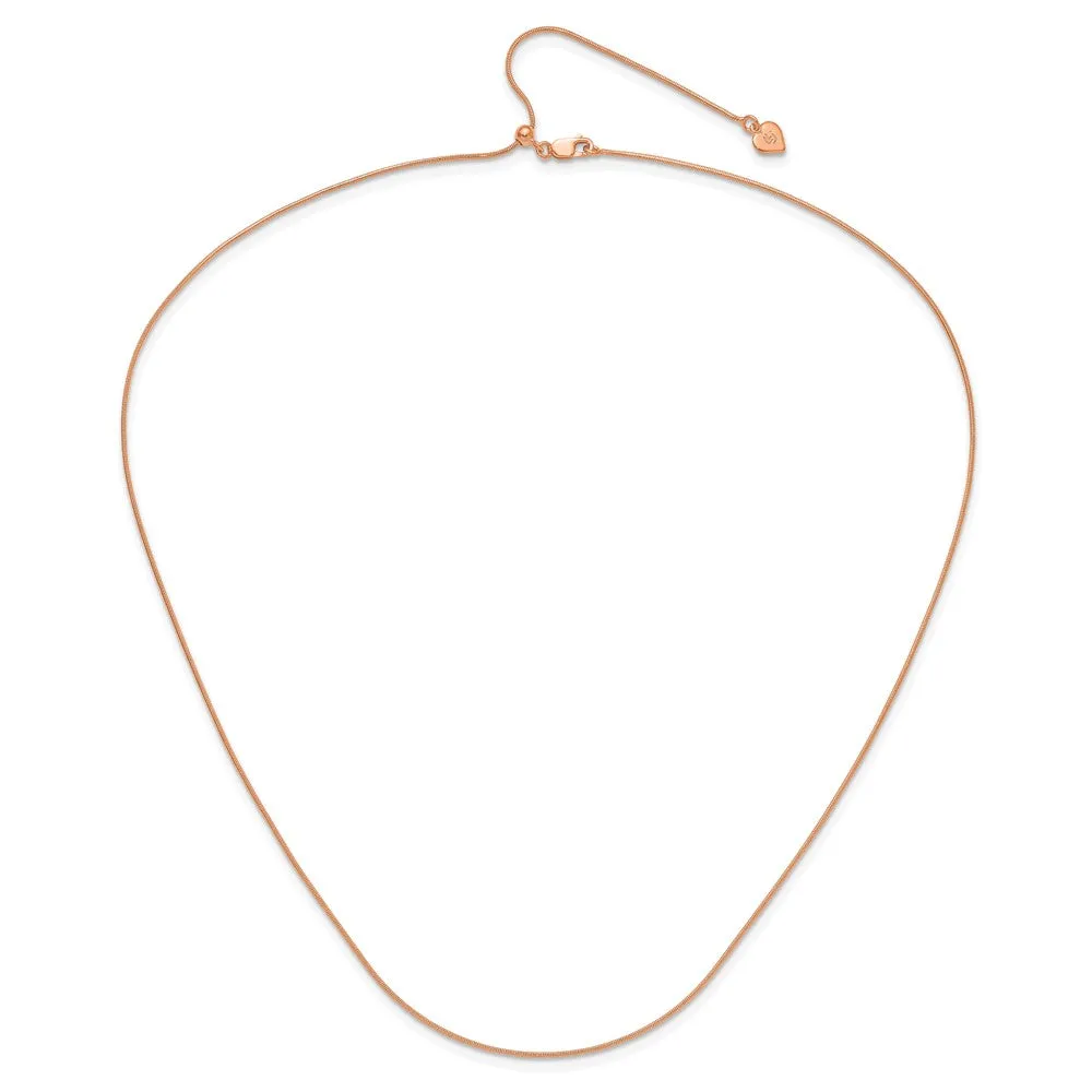 Sterling Silver Rose Gold-plated Adjustable .95mm Snake Chain