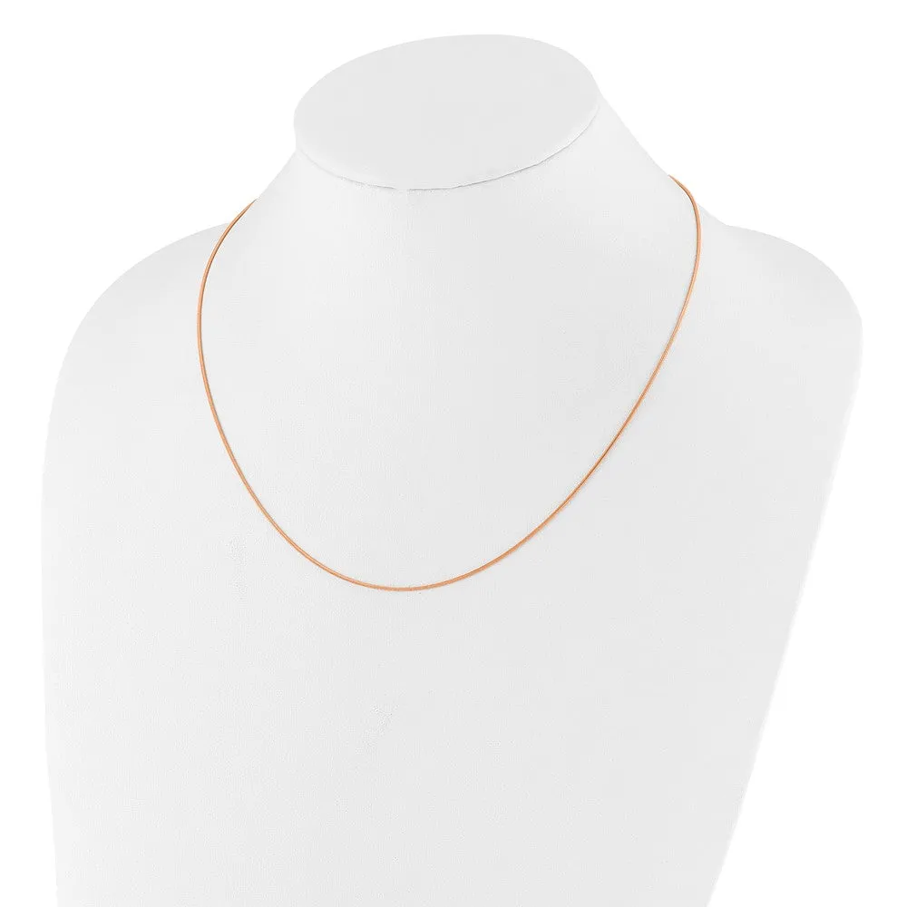 Sterling Silver Rose Gold-plated Adjustable .95mm Snake Chain