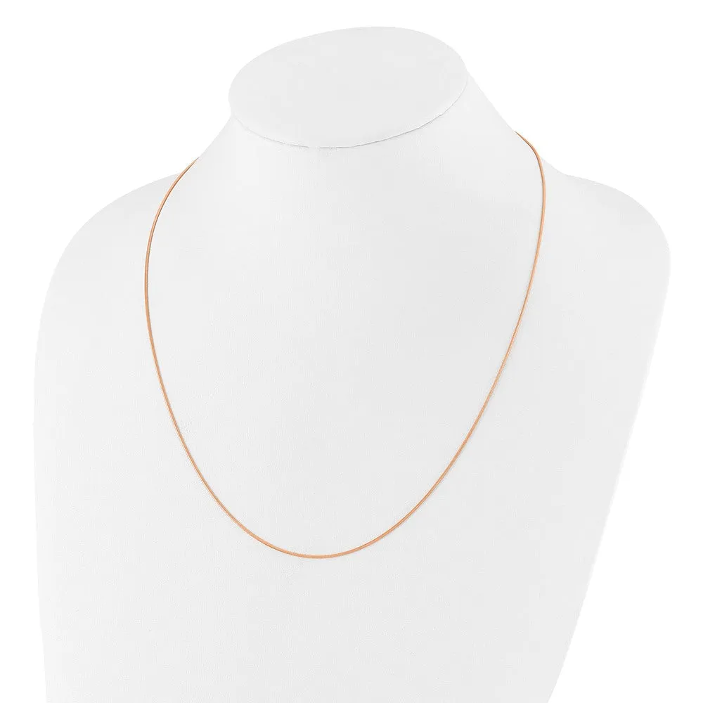 Sterling Silver Rose Gold-plated Adjustable .95mm Snake Chain