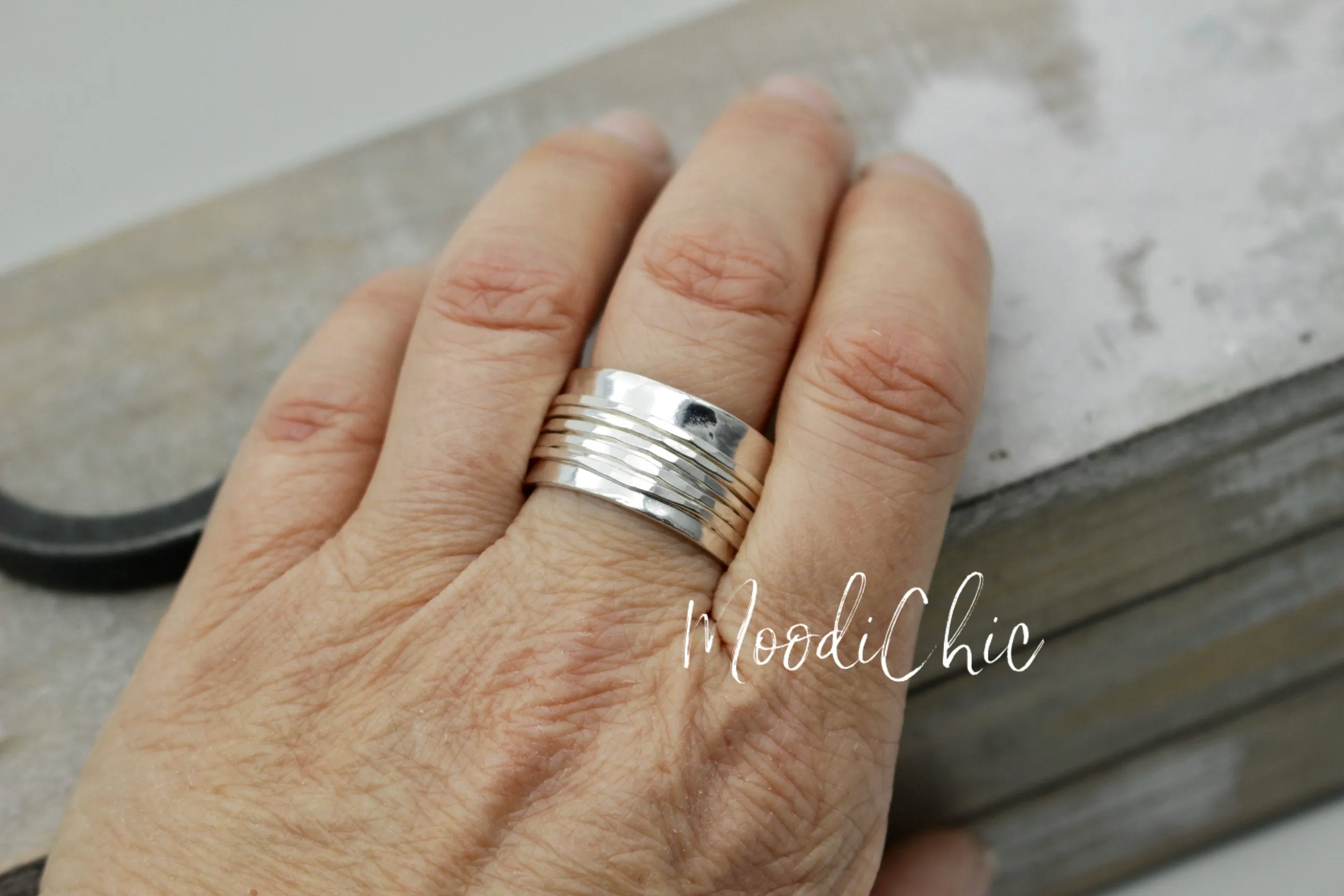Sterling silver spinner ring
